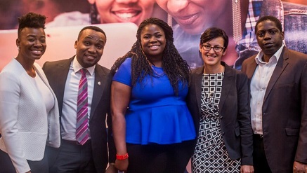 (L-r): Titilope Sonuga, Intel She Will Connect Ambassador; Adim Isiakpona, marketing and PR Manager Intel West Africa; Damilola Ade, managing partner, Sprout Consulting; Marne Dunn, digital Empowerment Director Intel; and Babatunde Akinola, corporate affairs manager, Intel, at the Intel She Will Connect Hands on Session in Lagos recently.